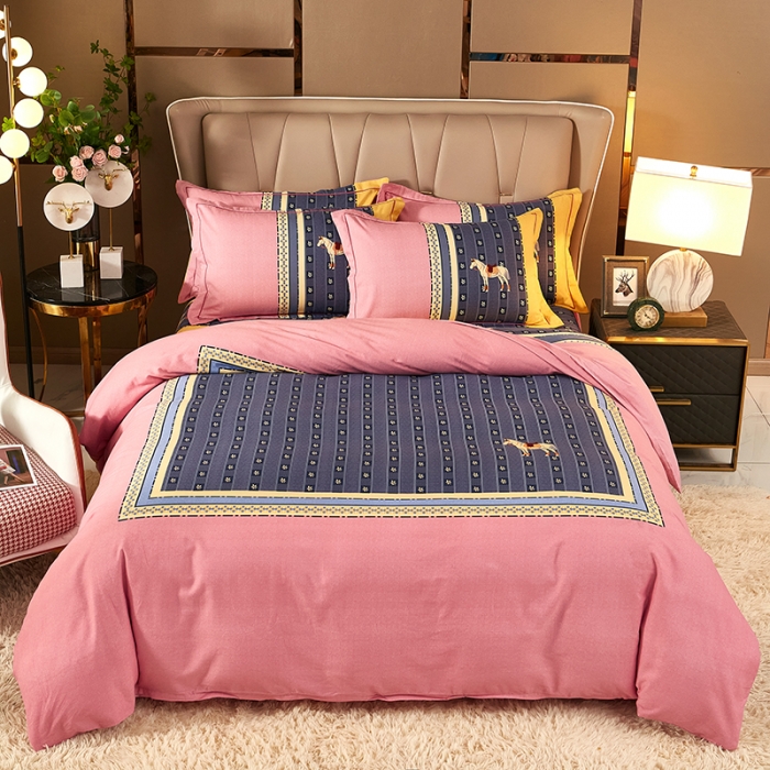 91家纺网 家纺一手货源 找家纺 雲归梦 2022年新款全棉AB版加厚磨毛大版四件套 趣时光