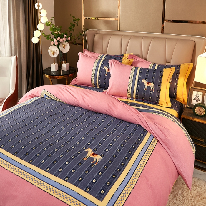 91家纺网 家纺一手货源 找家纺 雲归梦 2022年新款全棉AB版加厚磨毛大版四件套 趣时光