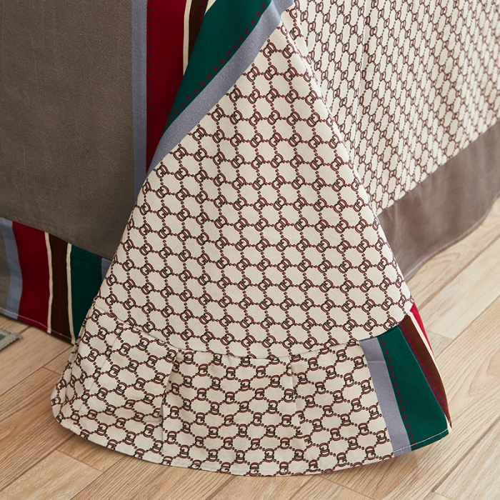 91家纺网 家纺一手货源 找家纺 雲归梦 2022年新款全棉AB版加厚磨毛大版四件套 时光偶遇-咖