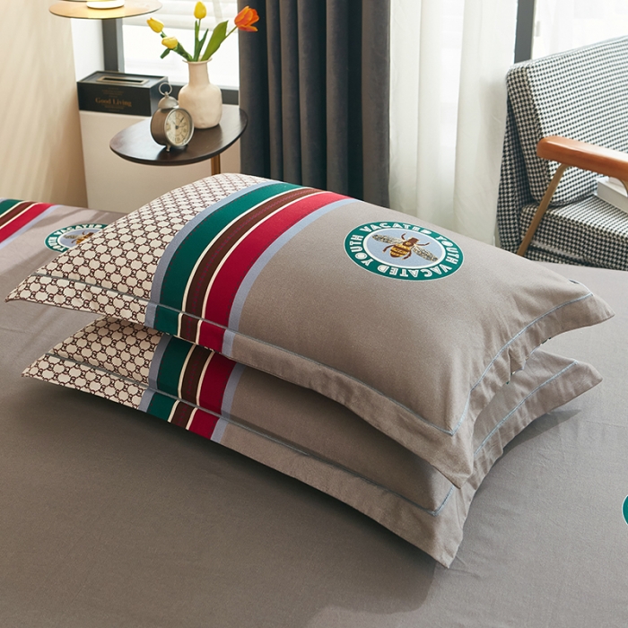 91家纺网 家纺一手货源 找家纺 雲归梦 2022年新款全棉AB版加厚磨毛大版四件套 时光偶遇-咖