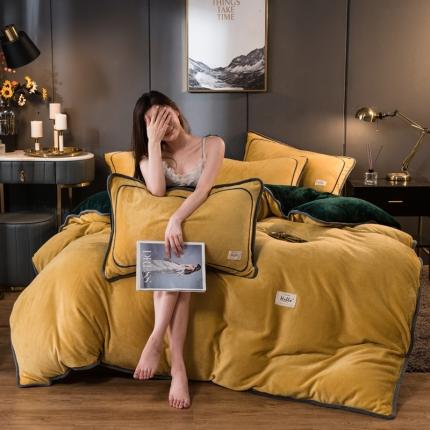 91家纺网 家纺一手货源 找家纺 (总) 栩裕纺织 2025新款网红爆款意式轻奢牛奶绒四件套