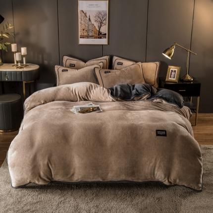 91家纺网 家纺一手货源 找家纺 (总) 栩裕纺织 2025新款网红爆款意式轻奢牛奶绒四件套