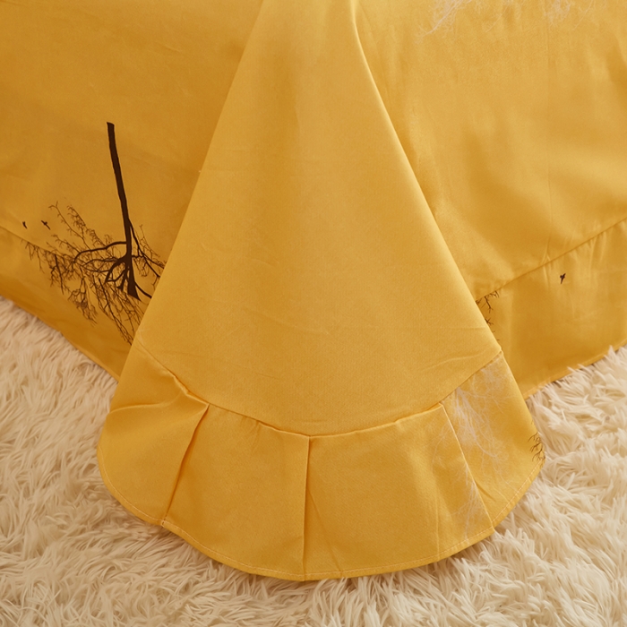 91家纺网 家纺一手货源 找家纺 雲归梦 2022年新款全棉AB版加厚磨毛大版四件套 水木年华-兰