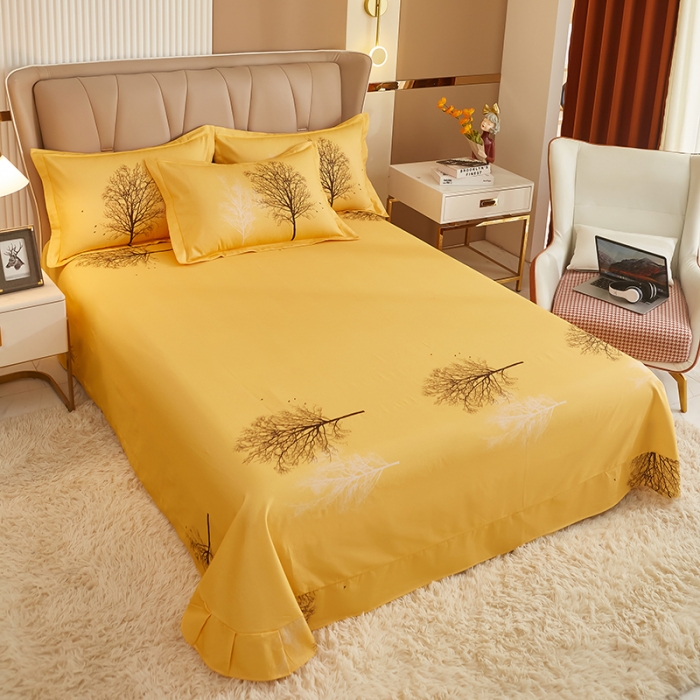 91家纺网 家纺一手货源 找家纺 雲归梦 2022年新款全棉AB版加厚磨毛大版四件套 水木年华-兰