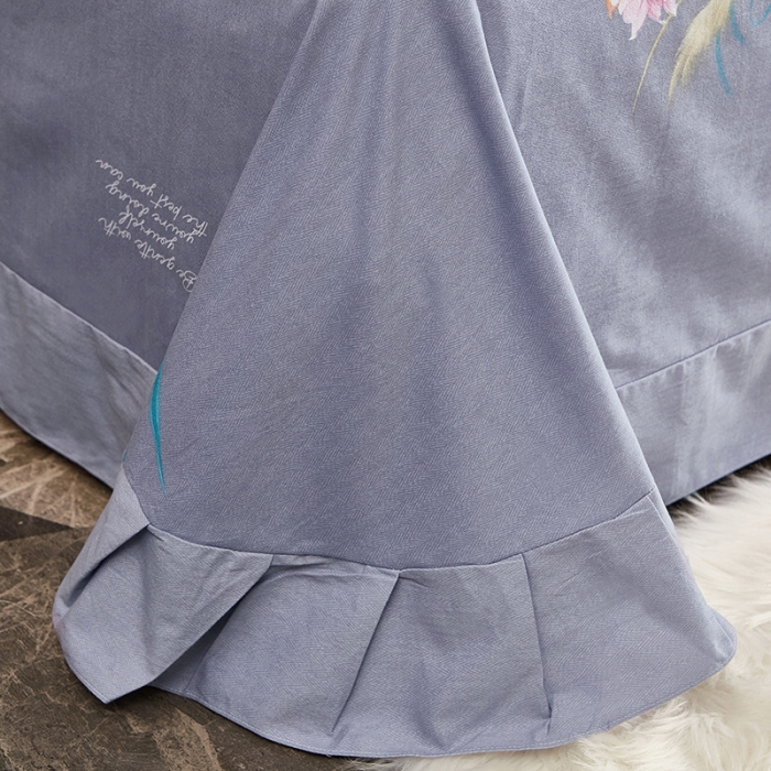 91家纺网 家纺一手货源 找家纺 雲归梦 2022年新款全棉AB版加厚磨毛大版四件套 恬爱粉