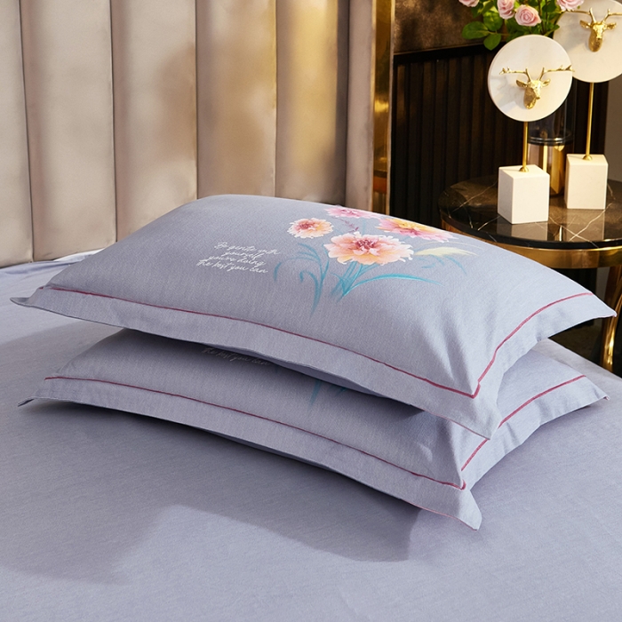 91家纺网 家纺一手货源 找家纺 雲归梦 2022年新款全棉AB版加厚磨毛大版四件套 恬爱粉