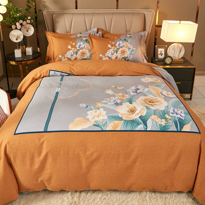 91家纺网 家纺一手货源 找家纺 雲归梦 2022年新款全棉AB版加厚磨毛大版四件套 婉玉