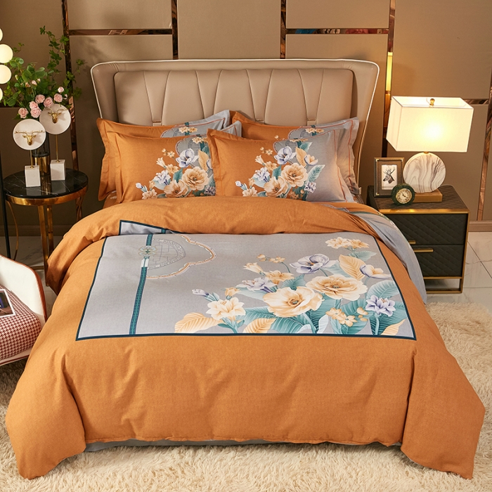 91家纺网 家纺一手货源 找家纺 雲归梦 2022年新款全棉AB版加厚磨毛大版四件套 婉玉