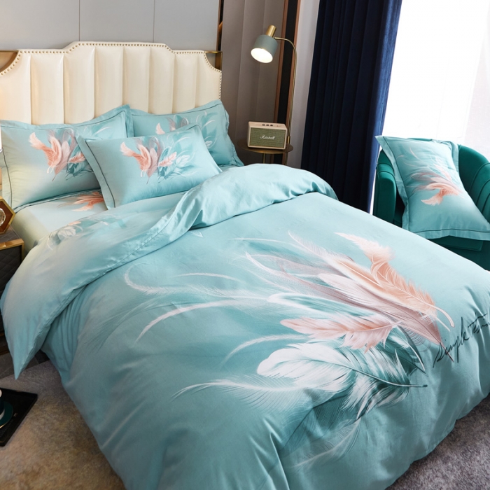 91家纺网 家纺一手货源 找家纺 雲归梦 2022年新款全棉AB版加厚磨毛大版四件套 羽梦