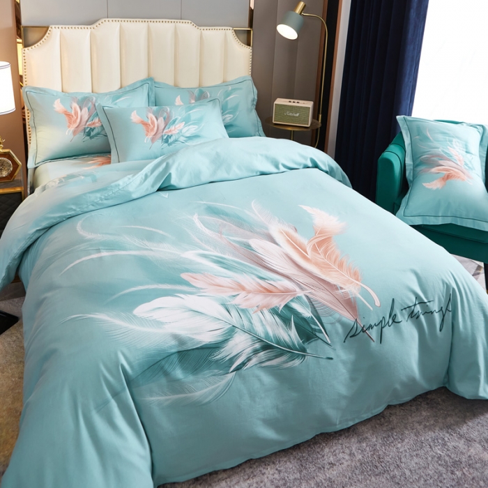 91家纺网 家纺一手货源 找家纺 雲归梦 2022年新款全棉AB版加厚磨毛大版四件套 羽梦