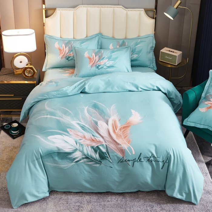 91家纺网 家纺一手货源 找家纺 雲归梦 2022年新款全棉AB版加厚磨毛大版四件套 羽梦