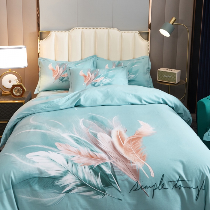 91家纺网 家纺一手货源 找家纺 雲归梦 2022年新款全棉AB版加厚磨毛大版四件套 羽梦