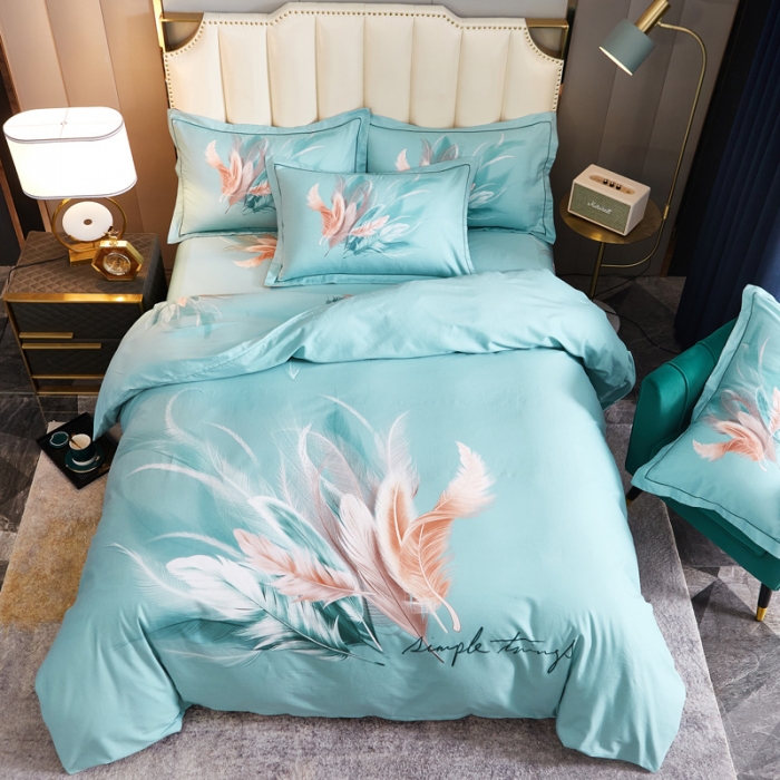 91家纺网 家纺一手货源 找家纺 雲归梦 2022年新款全棉AB版加厚磨毛大版四件套 羽梦