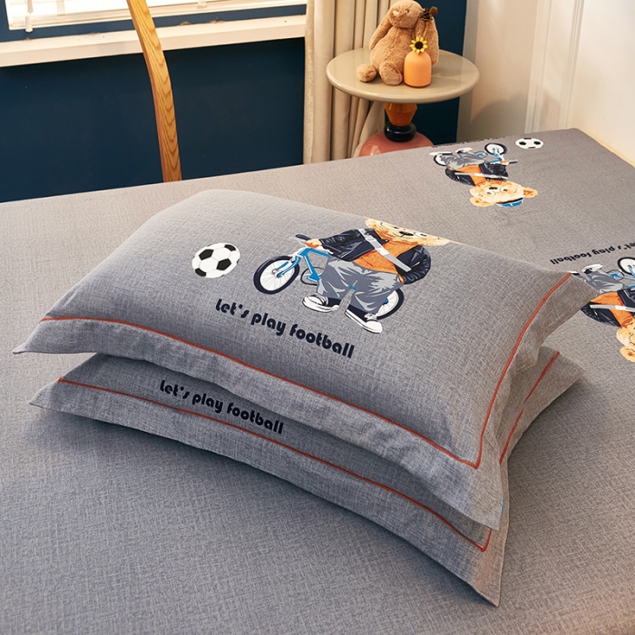 91家纺网 家纺一手货源 找家纺 雲归梦 2022年新款全棉AB版加厚磨毛大版四件套 足球小子