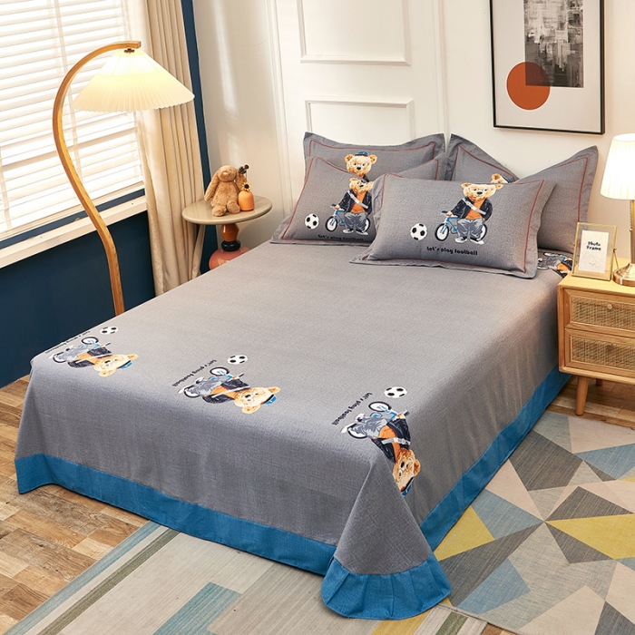 91家纺网 家纺一手货源 找家纺 雲归梦 2022年新款全棉AB版加厚磨毛大版四件套 足球小子