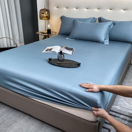 91家纺网 家纺一手货源 找家纺 (总)DC 2024新B类100支长绒棉蔚蓝系列--单品床笠