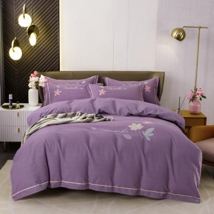 91家纺网 家纺一手货源 找家纺 （总）畅畅家纺 2022新款全棉磨毛绣花四件套