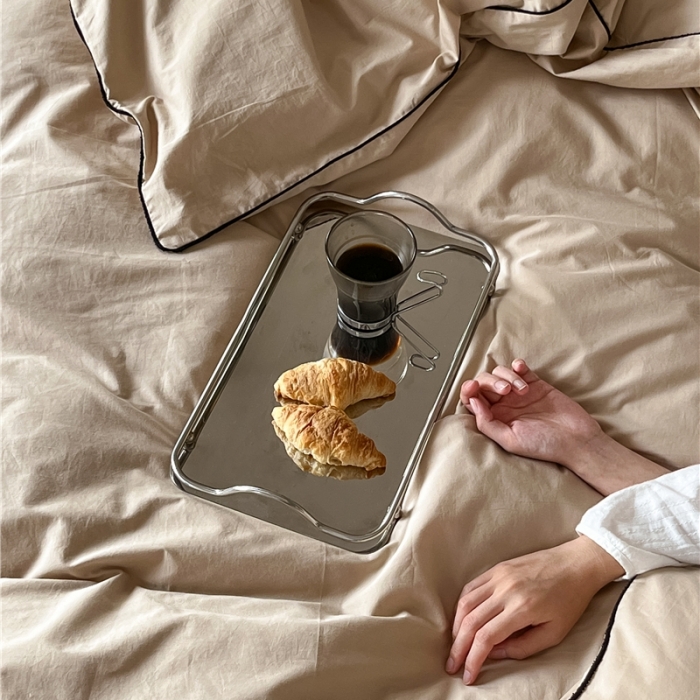 91家纺网 家纺一手货源 找家纺 棉眠 2022新款40S全棉水洗棉嵌线款四件套-晚安系列 晚安奶咖