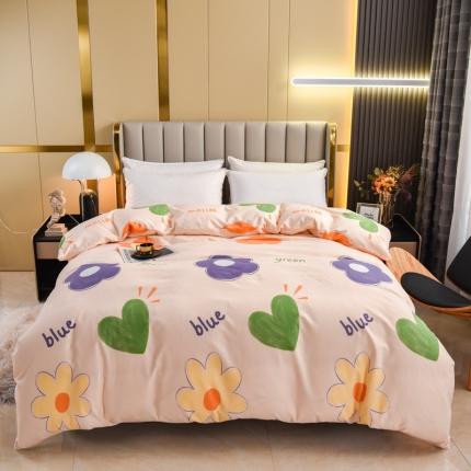 91家纺网 家纺一手货源 找家纺 名优家纺 2023新款全棉生态活性磨毛单被套 向阳花开