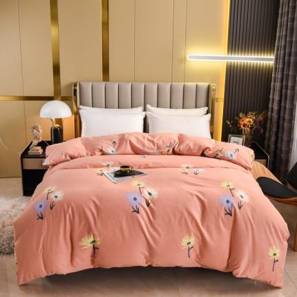 91家纺网 家纺一手货源 找家纺 名优家纺 2023新款全棉生态活性磨毛单被套 小雏菊