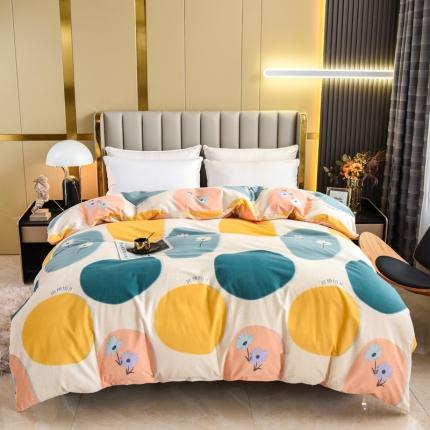 名优家纺 2023新款全棉生态活性磨毛单被套 七色堇