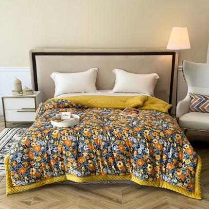 澳洲羽 2024新款3D按摩豆豆被 秋菊-黄