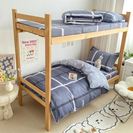 91家纺网 家纺一手货源 找家纺 铭成家纺2022新款全棉印花学生三件套 时尚格