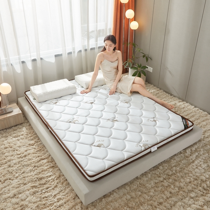 91家纺网 家纺一手货源 找家纺 时奥 2022新款椰棕护颈床垫系列(包邮) SN驼绒白（乳胶+椰棕）