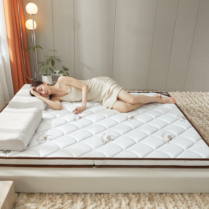 91家纺网 家纺一手货源 找家纺 时奥 2022新款椰棕护颈床垫系列(包邮) SN驼绒白（乳胶+椰棕）