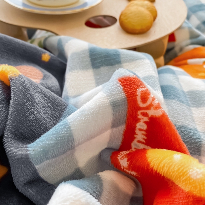 91家纺网 家纺一手货源 找家纺 呗旺鹿 2022年印花小清新加厚保暖牛奶绒四件套直播 缤纷熊