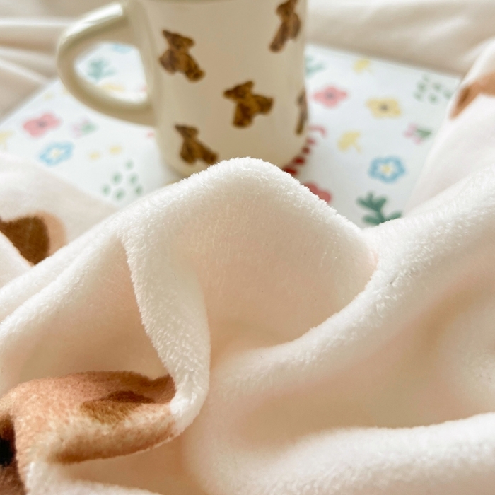 91家纺网 家纺一手货源 找家纺 呗旺鹿 2022年印花小清新加厚保暖牛奶绒四件套直播 淘气熊