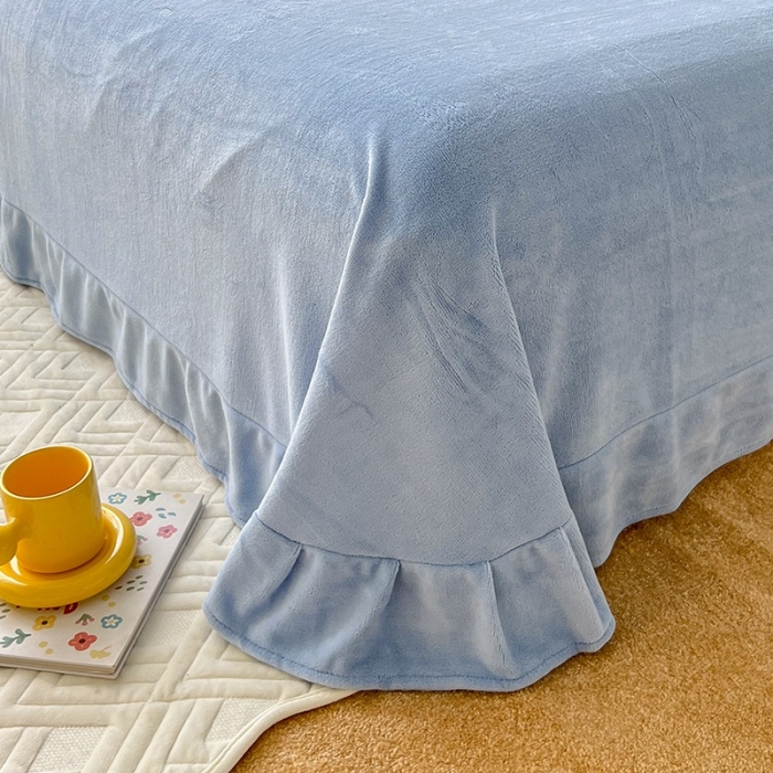 91家纺网 家纺一手货源 找家纺 呗旺鹿 2022年印花小清新加厚保暖牛奶绒四件套直播 花田兔