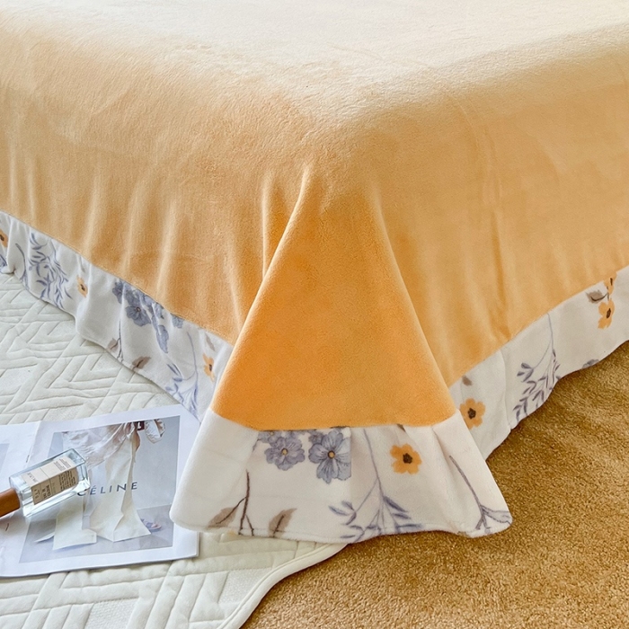 91家纺网 家纺一手货源 找家纺 呗旺鹿 2022印花小清新加厚保暖牛奶绒四件套直播 花影暗香