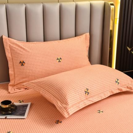 91家纺网 家纺一手货源 找家纺 名优家纺 2023新款全棉生态活性磨毛单品枕套 悸动-橙