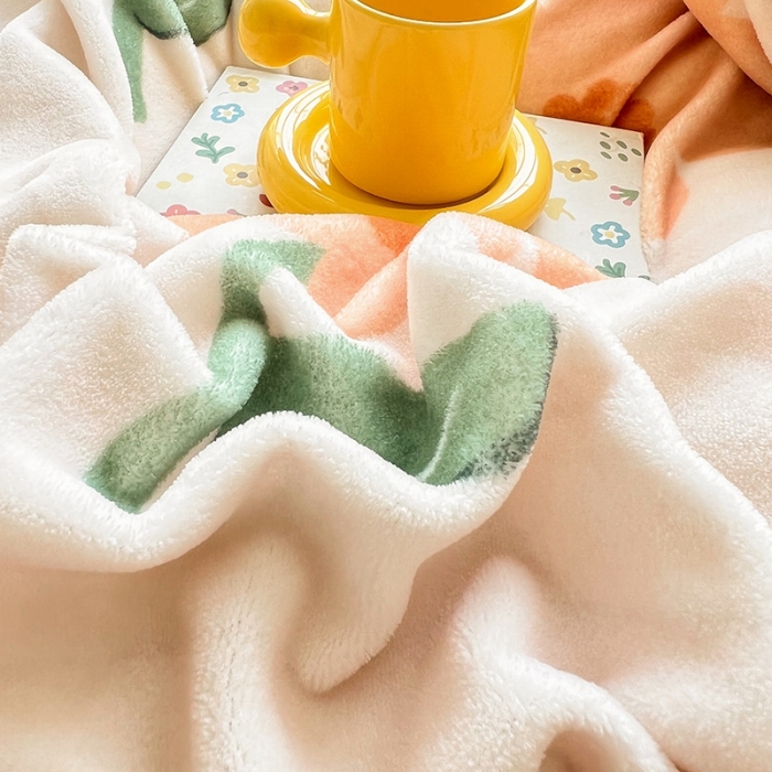 91家纺网 家纺一手货源 找家纺 呗旺鹿 2022年印花小清新加厚保暖牛奶绒四件套直播 花语