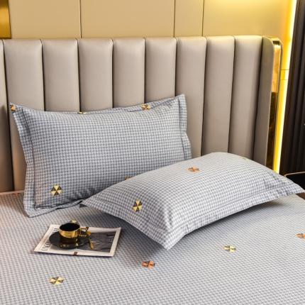 名优家纺 2023新款全棉生态活性磨毛单品枕套 悸动-灰