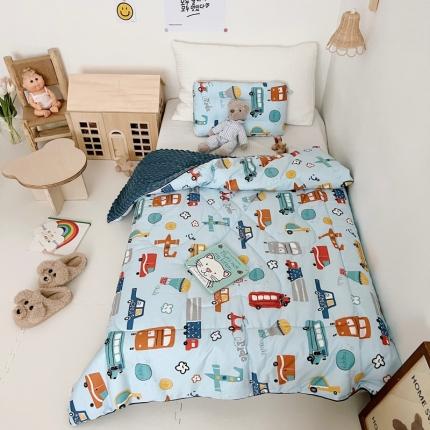 91家纺网 家纺一手货源 找家纺 吉咪兔  2022新款儿童卡通全棉豆豆被 汽车世界