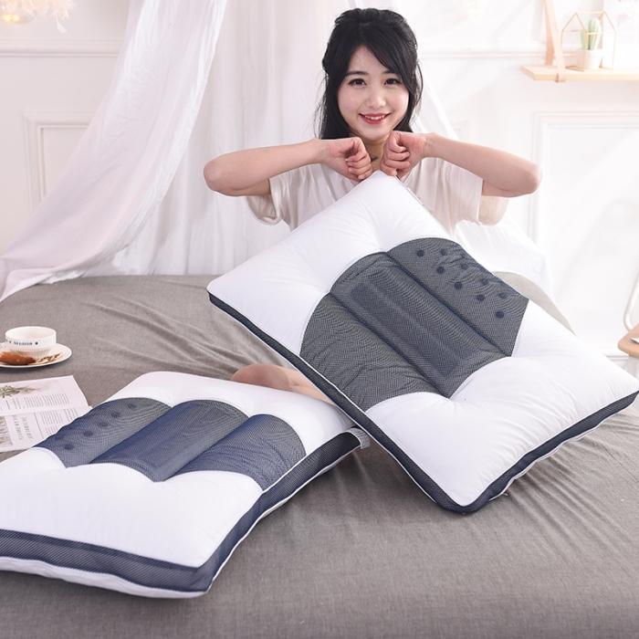 91家纺网 家纺一手货源 找家纺 全棉网面透气护颈枕芯单人助眠枕头决明子磁石枕