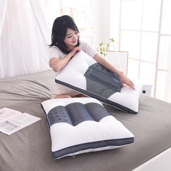 91家纺网 家纺一手货源 找家纺 全棉网面透气护颈枕芯单人助眠枕头决明子磁石枕