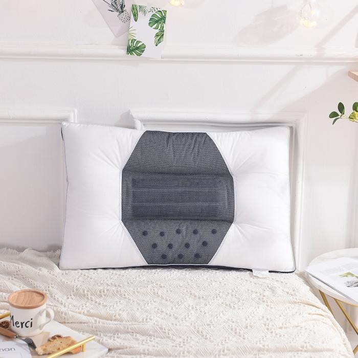 91家纺网 家纺一手货源 找家纺 全棉网面透气护颈枕芯单人助眠枕头决明子磁石枕