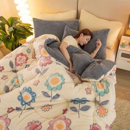 91家纺网 家纺一手货源 找家纺 （总）畅销被业2025新款加厚保暖雪花绒冬被春秋被被子被芯（跨境）