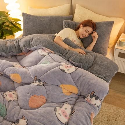 91家纺网 家纺一手货源 找家纺 （总）畅销被业2025新款加厚保暖雪花绒冬被春秋被被子被芯（跨境）