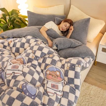 91家纺网 家纺一手货源 找家纺 （总）畅销被业2025新款加厚保暖雪花绒冬被春秋被被子被芯（跨境）