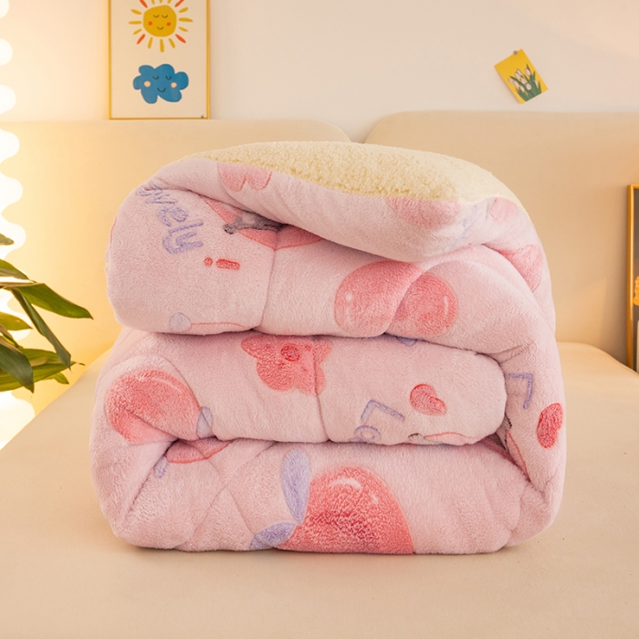 91家纺网 家纺一手货源 找家纺 畅销被业2025新款加厚保暖雪花绒冬被 蜜桃公主