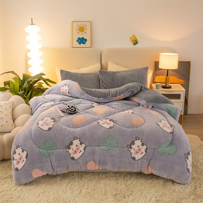 91家纺网 家纺一手货源 找家纺 畅销被业2025新款加厚保暖雪花绒冬被 勇敢牛牛