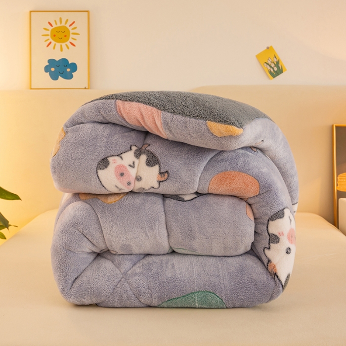 91家纺网 家纺一手货源 找家纺 畅销被业2025新款加厚保暖雪花绒冬被 勇敢牛牛