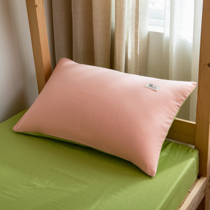 91家纺网 家纺一手货源 找家纺 杜先生 2023新款全棉学生宿舍上下铺色拼系列三件套 初恋粉-果绿