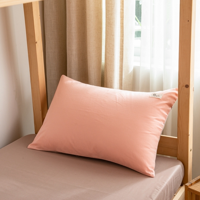 91家纺网 家纺一手货源 找家纺 杜先生 全棉学生宿舍上下铺色拼系列三件套 初恋粉-卡其