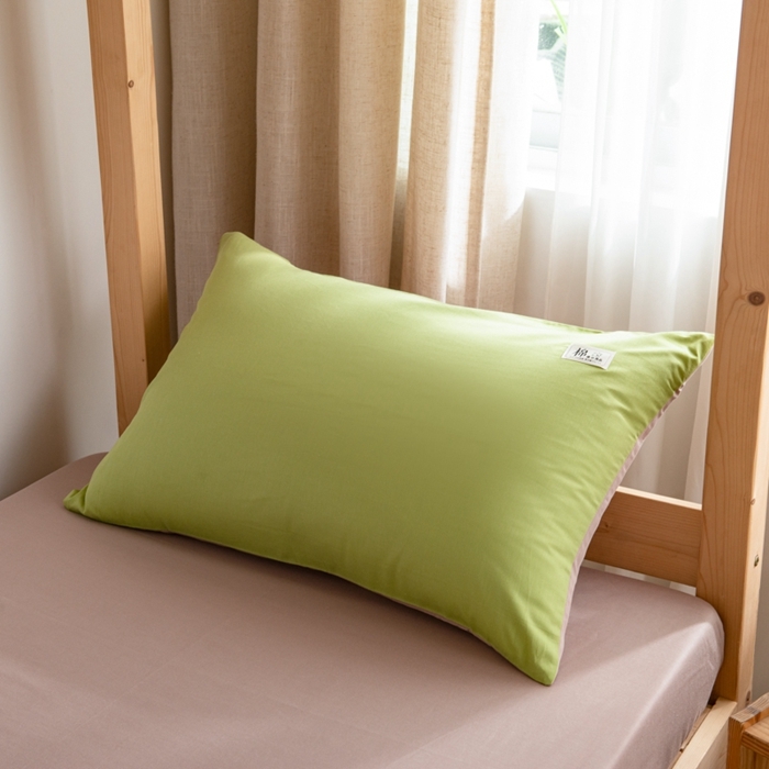 91家纺网 家纺一手货源 找家纺 杜先生 2023新款全棉学生宿舍上下铺色拼系列三件套 果绿-卡其