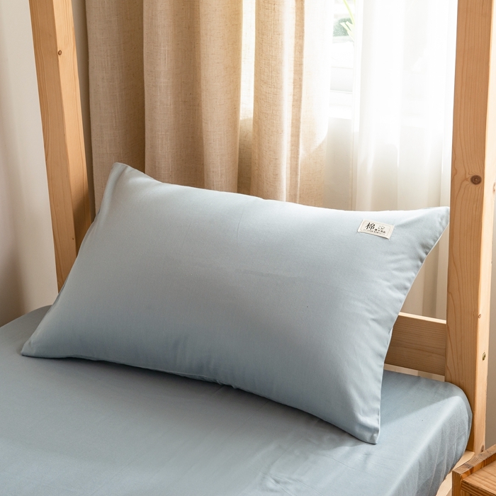 91家纺网 家纺一手货源 找家纺 杜先生 2023新款全棉学生宿舍上下铺色拼系列三件套 海蓝